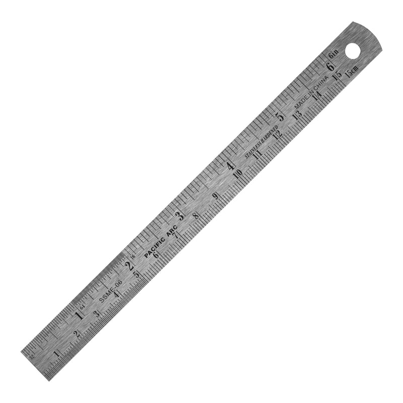Pacific Arc 6 Inch Stainless Steel Ruler with Inch/Metric Conversion Table 6 In - NewNest Australia
