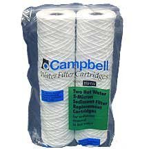Campbell 1SHW Hot Water Sediment Cartridges,5 Micron, 9 3/4", 2 Pack