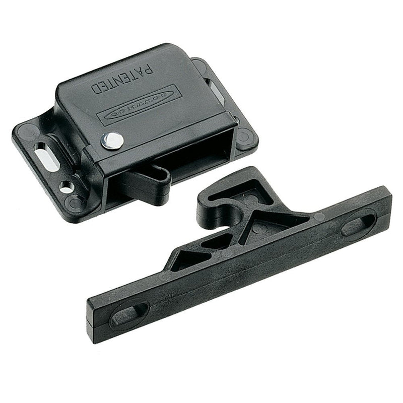 Southco - C3-810-P C3 Series Passivated Plastic Grabber Catch Side Mount Concealed Push-to-Close Latch with Black Spring, 44N Pullup, Black