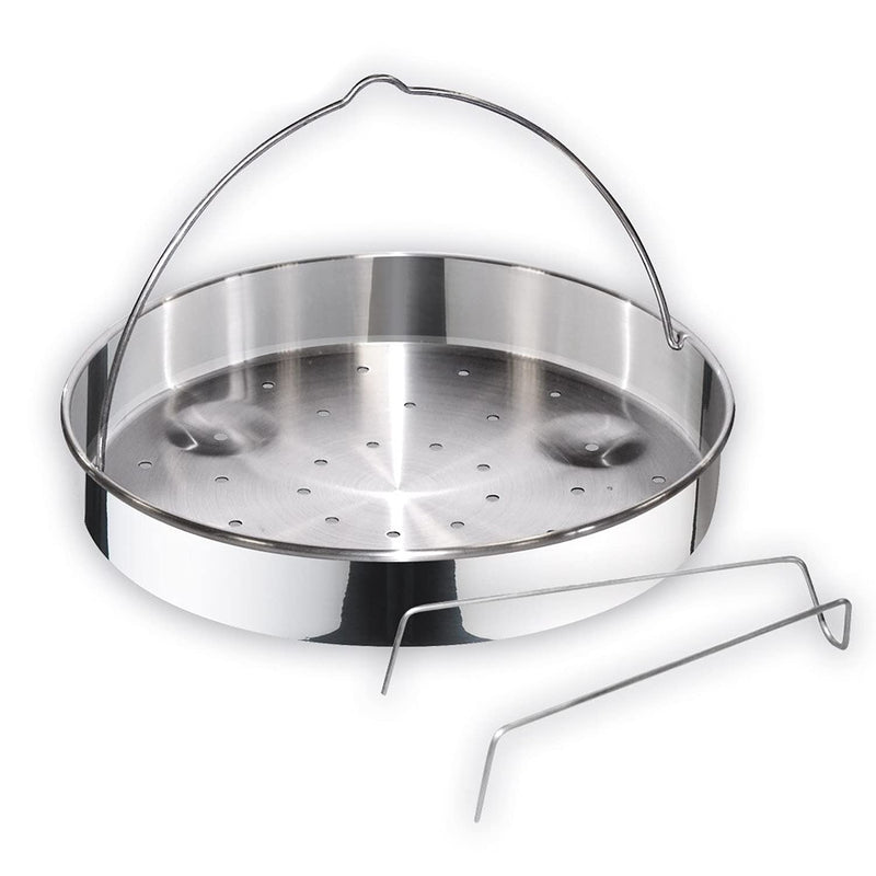 MAGEFESA Stainless Steel Universal Steamer Basket with Tripod, 8-Inch, Dishwasher Safe, Compatible with 8.7-inch Pressure Cookers and Cookware