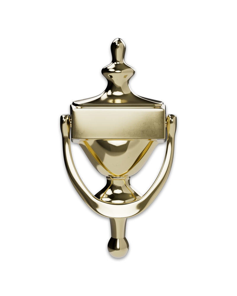 Hardware Essentials 852393 Bright Brass Door Knocker, 7-Inch Brass Without Viewer - NewNest Australia
