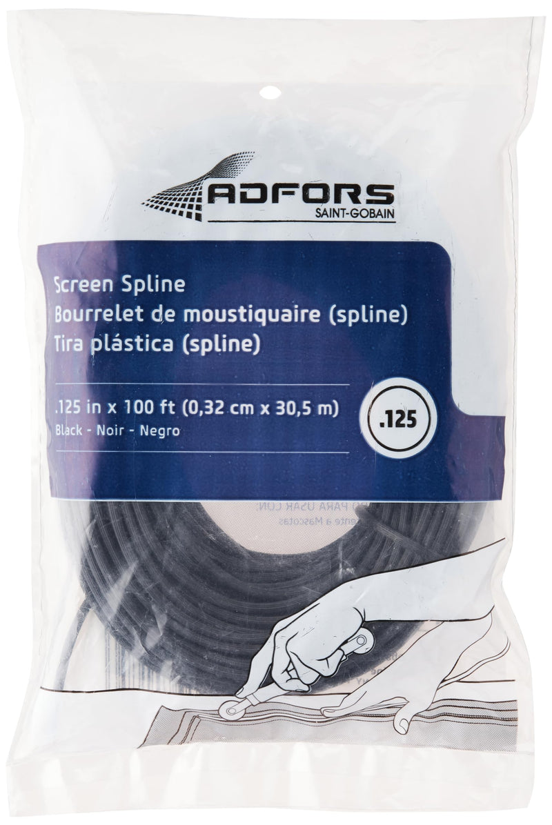 Saint-Gobain ADFORS FSP8521-U 100' Spline, .125 in X 100 ft, Black, Foot