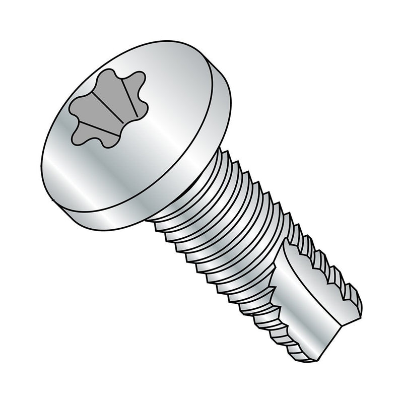 Small Parts 31243TP Steel Thread Cutting Screw, Zinc Plated Finish, Pan Head, Star Drive, Type 23, 5/16"-18 Thread Size, 1-1/2" Length (Pack of 10)