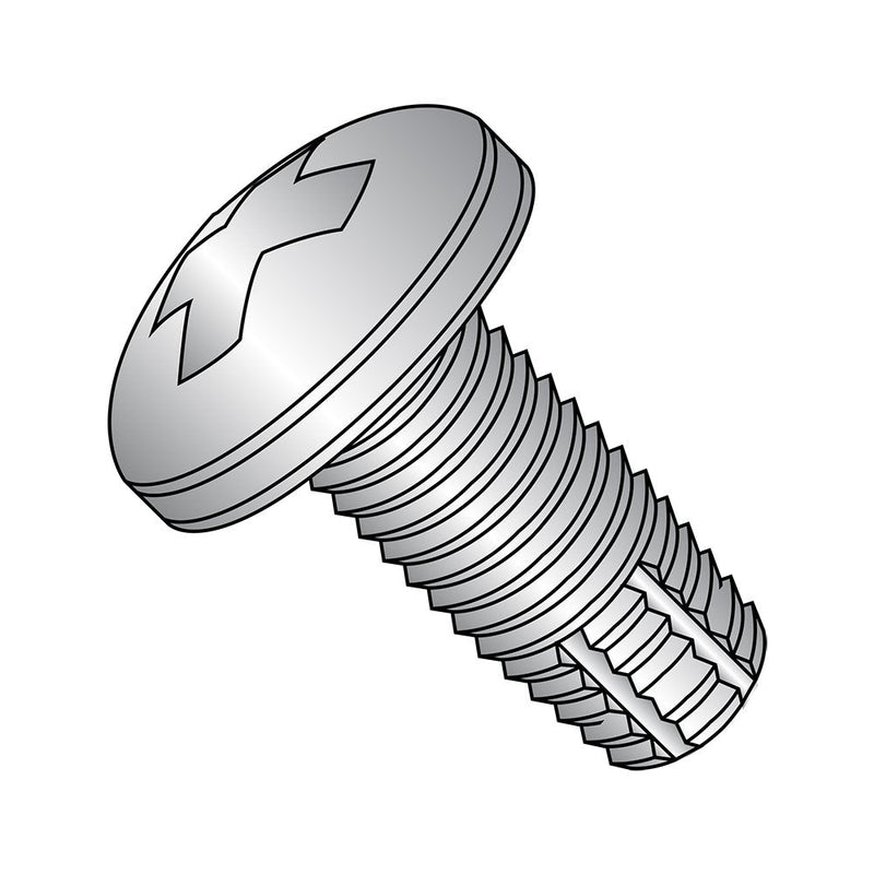 Small Parts 1008FPP410 410 Stainless Steel Thread Cutting Screw, Plain Finish, Pan Head, Phillips Drive, Type F, #10-24 Thread Size, 1/2" Length (Pack of 25)