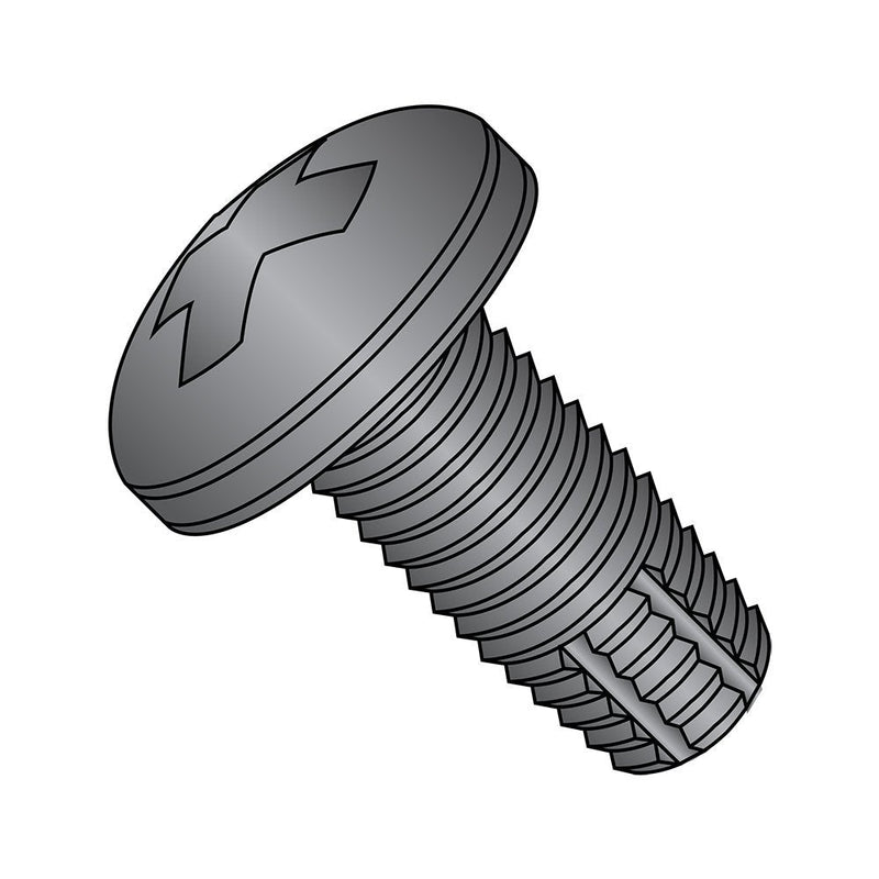 Small Parts-0202 Steel Thread Cutting Screw, Black Oxide Finish, Pan Head, Phillips Drive, Type F, #2-56 Thread Size, 1/8" Length (Pack of 100)