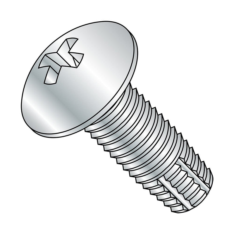 Small Parts 0812FPT Steel Thread Cutting Screw, Zinc Plated Finish, Truss Head, Phillips Drive, Type F, #8-32 Thread Size, 3/4" Length (Pack of 50)