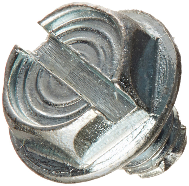 Small Parts 1104FSW Steel Thread Cutting Screw, Zinc Plated Finish, Hex Washer Head, Slotted Drive, Type F, #10-32 Thread Size, 1/4" Length (Pack of 50)