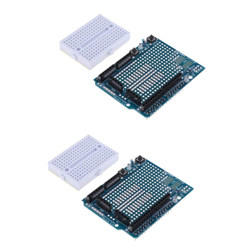 HiLetgo 2pcs UNO R3 Proto Shield Prototype Expansion Board with SYB-170 Mini Breadboard Based for Arduino UNO R3 ProtoShield