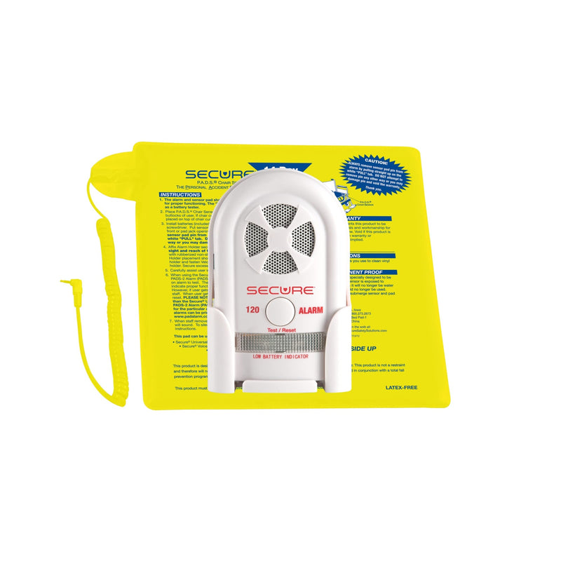 Secure Chair Alarm for Elderly Dementia Patients - 12" x 12" Chair Pressure Sensor Pad, 80-120 dB Patient Monitor - Wheelchair Chair Alarms and Fall Prevention for Seniors