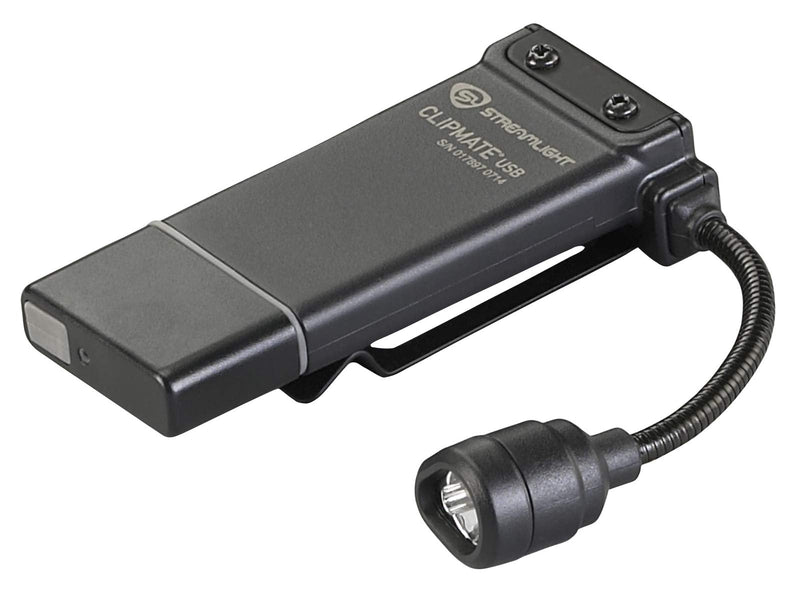 Streamlight 61125 ClipMate 70-Lumen 500-Candela Rechargeable Hands-Free Clip-On Light with White and Red LEDs, Black Without AC Adapter