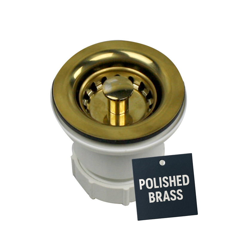 Nantucket Sinks NS-403PB Junior Duo Basket Strainer Drain for Bar Sink, Polished Brass