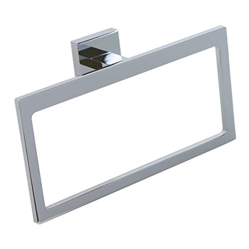Gedy A070-13 Elba Modern Rectangular and Cromall Towel Ring, Chromed Brass