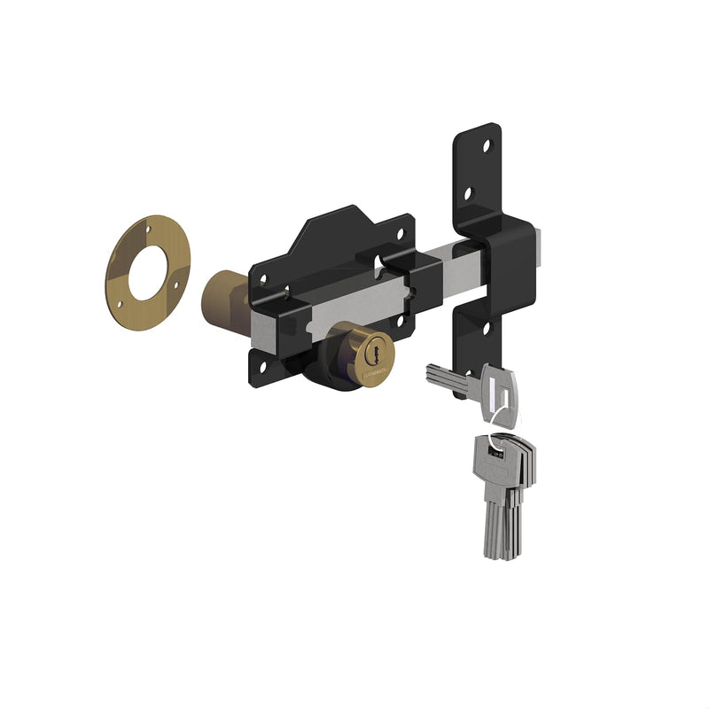 GateMate 2”(50mm) Double Locking Premium Long Throw Lock, High Security, Stainless Steel, Corrosion Resistant, Ideal for Doors and Gates, Robust and Durable Locking Mechanism. 50mm Double Keyed Lock