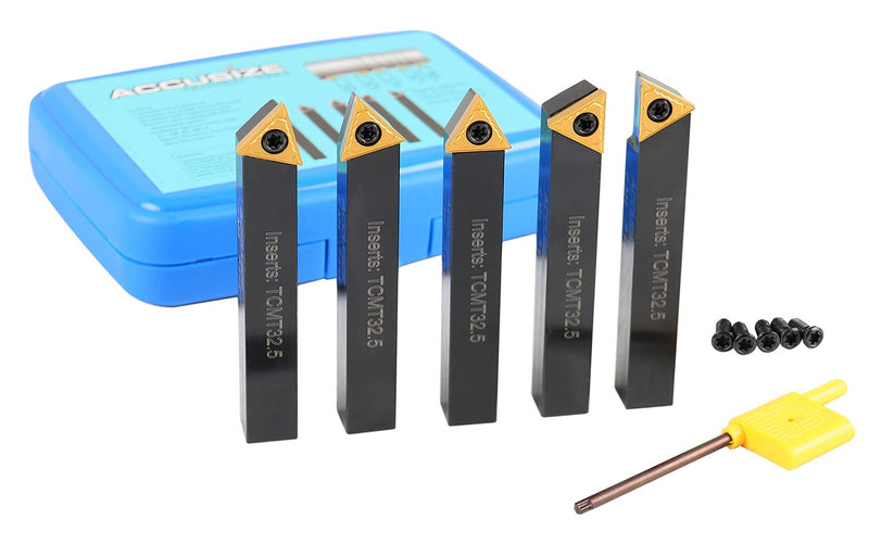 Accusize Industrial Tools 1/2'' 5 Pc Indexable Turning Tool Set, 2380-5082 1/2"