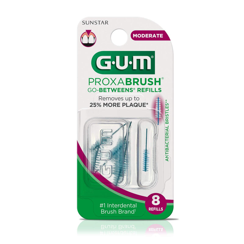 GUM Go-Betweens Proxabrush Refills Moderate [612] 8 Each (Pack of 2)