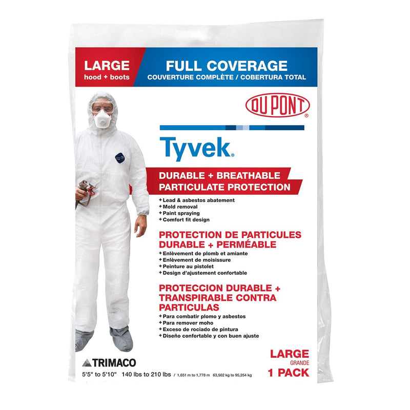 Trimaco 141222/12 Coverall, Large, White