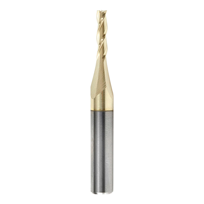 Amana Tool CNC Solid Carbide Up-Spiral Router Bit for Composite, Fiberglass, Phenolic, ZrN Coated, 46090, 1/8 Dia x 1/2 x 1/4 Shank x 2 Inch Long
