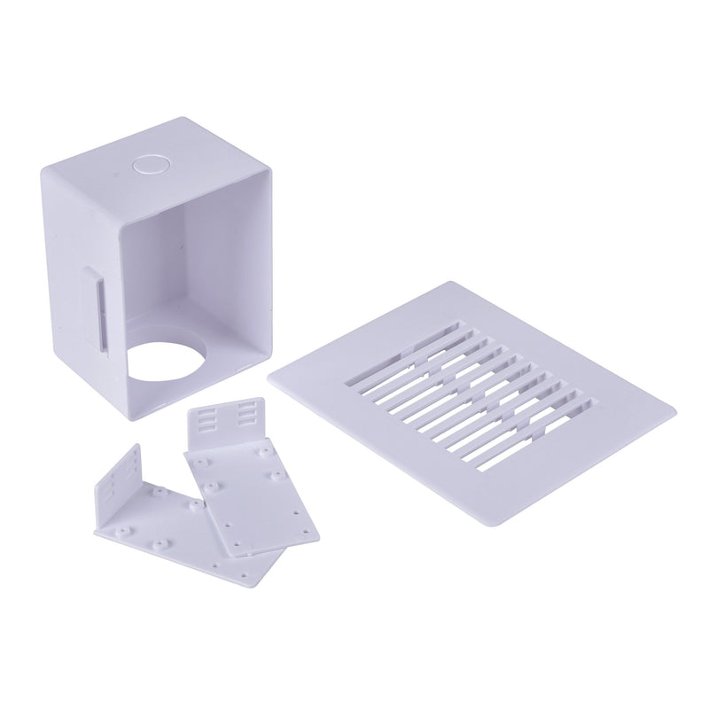 Oatey 39260 Wall Box with Plastic Louvered Faceplate Air Admittance Valve, White
