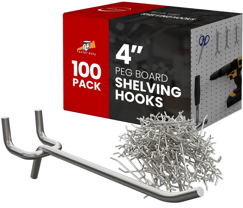 100 PC PEG Board Hooks 4 inch Pegboard Hooks 4" Length Wholesale Lot 4" 100 Pc