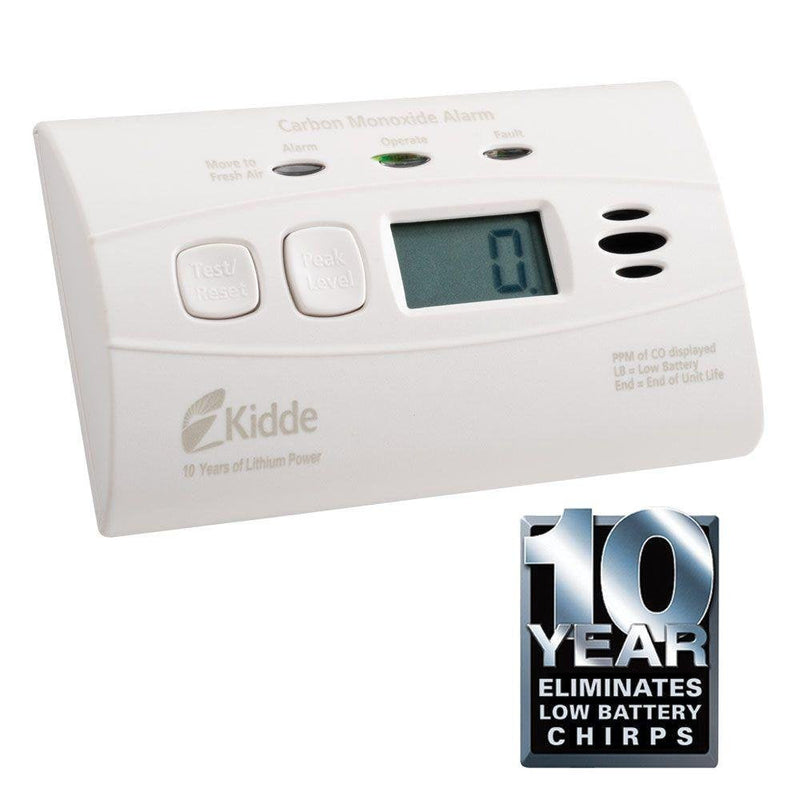 Kidde 21009720 Worry Free 10-Year Lithium Ion Battery Operated CO Alarm with Digital Display