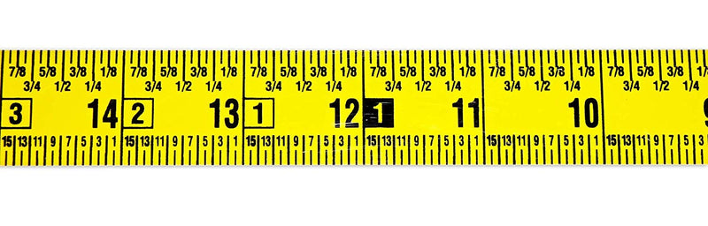 Workbench Ruler – Adhesive Backed – 1 Inch Wide X 8 Foot Long – Right to Left – Fractional – 1/16” Grads