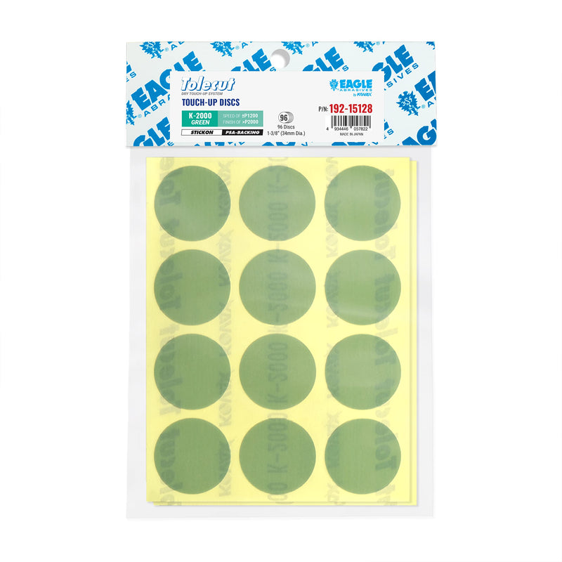 Eagle 192-15128 - Tolecut Touch Up Stickon Discs - Green -34mm - 96 discs/Pack K-2000 Green