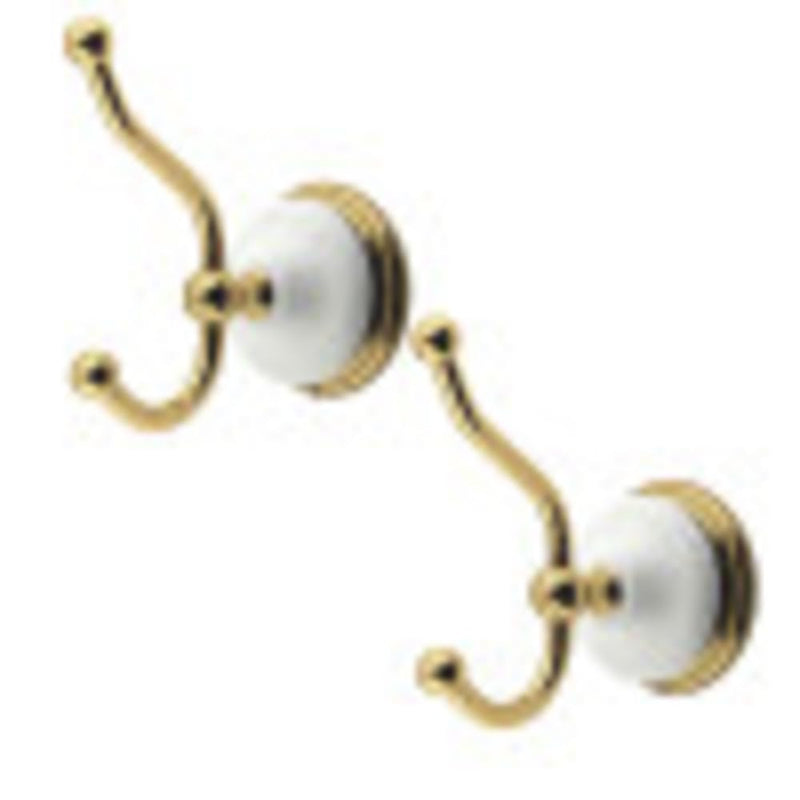 Kingston BAK1117PB Victorian 2-Piece Robe Hook, Polished Brass