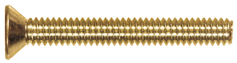 The Hillman Group 45272 6-32 x 3-Inch Flat Head Slotted Machine Screw, Brass, 20-Pack