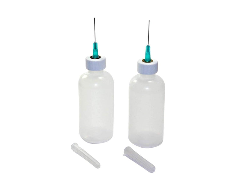 Gaunt Industries HYPO-25 (2 Pack)- Acrylic Welding Dispensers - Precision Epoxy & Solvent Cement Applicators - 2 Ounce Clear Plastic Bottles with 23 Gauge Blunt Needle tip- Weld-on Applicator
