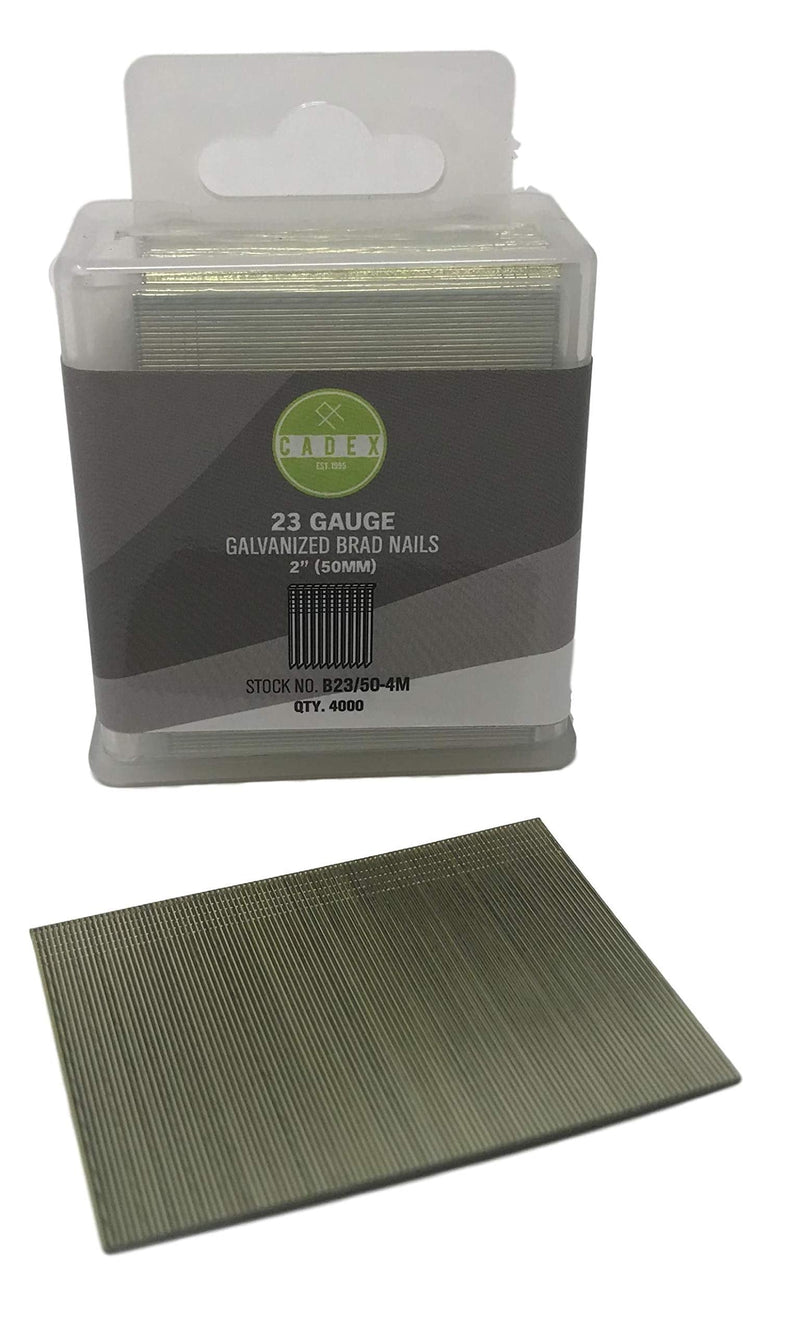 Cadex B23/50-4M 23-Gauge Brad Galvanized Brad Nails with 4000 Fasteners Per Box, 50mm