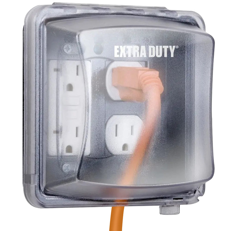 TayMac MM2420C Nonmetallic Extra Duty Weatherproof in-Use Electrical Outlet Cover for Home Improvement, 2-Gang, Clear 2 Gang Standard In-Use Cover - NewNest Australia