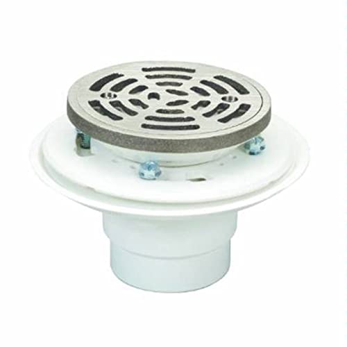 PROFLO PF821200PNR 2" PVC Adjustable Shower Drain with Heavy Duty Strainer - Nickel