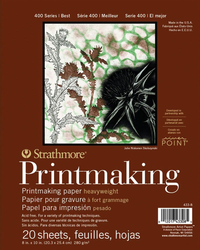 Strathmore Printmaking Paper Pad 8"X10"-20 Sheets -62433800, White 8x10