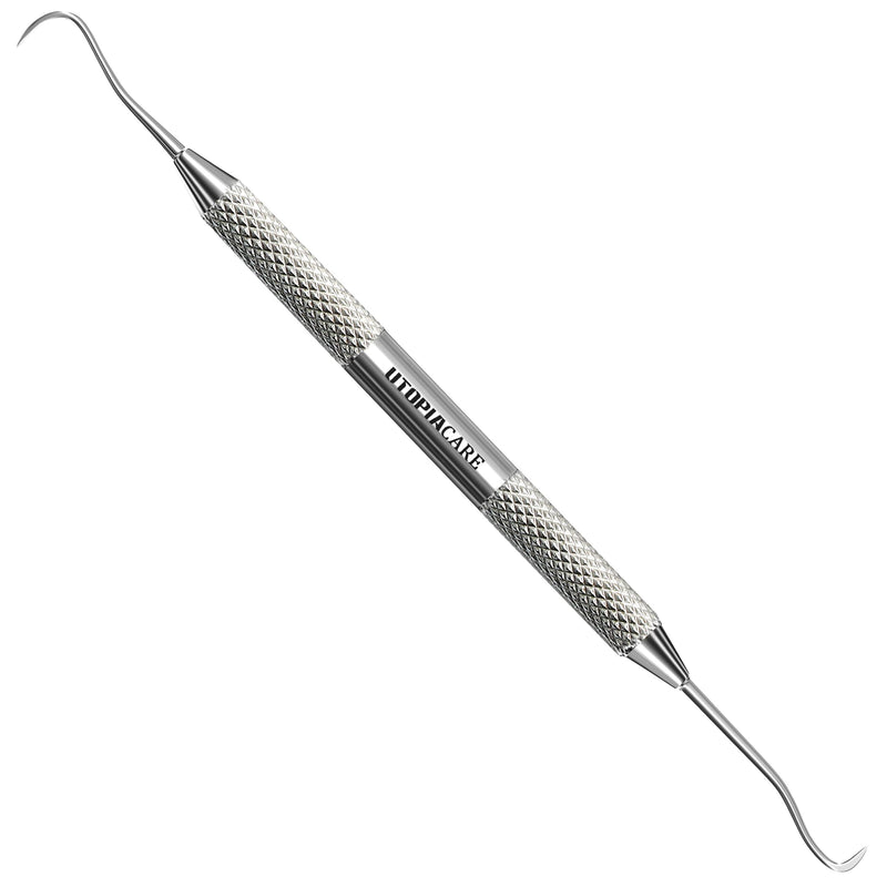Utopia Care Professional Dental Tartar Scraper Tool - Dental Pick, Double Ended Tartar Remover for Teeth, Plaque Remover, Tooth Scraper (6.5 Inch, Silver, 1) 6.5 Inch