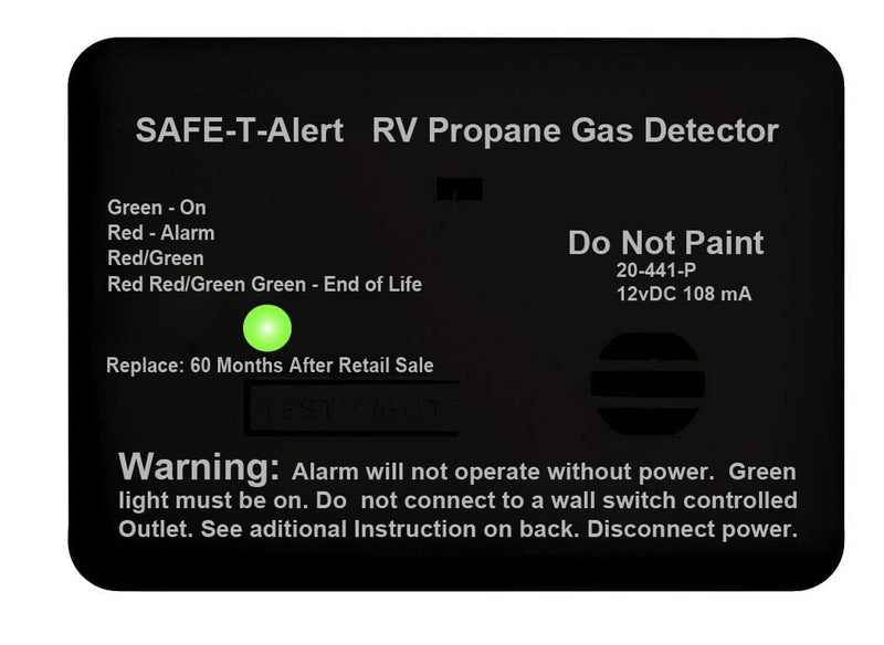 Safe T Alert 20-441-P-BL Mini Hard-Wired Propane/LP Gas Alarm - 12V, 20 Series, Black, (Look May Vary)
