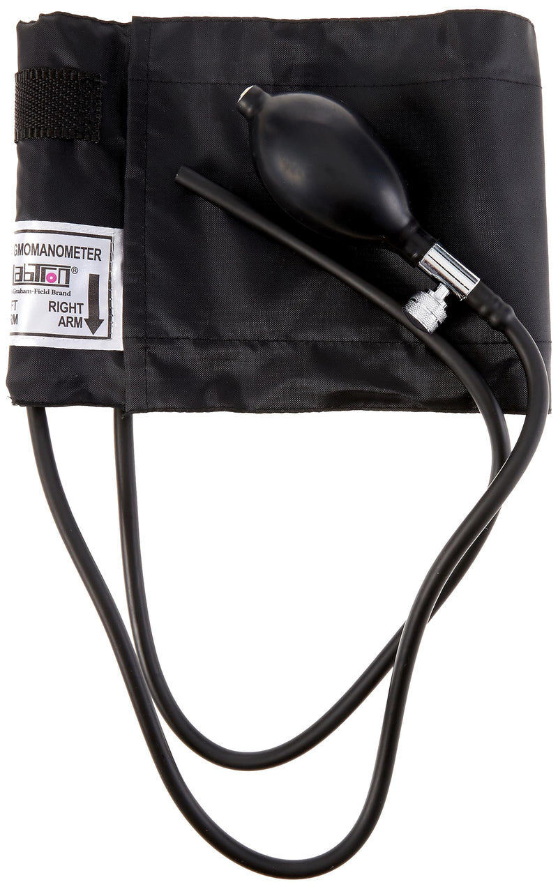Labtron Accumax BP Cuff & Inflation System - Includes Cuff, 2-Tube Bladder, Bulb, & Valve - Adult, Black, 2365A