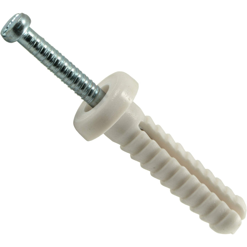 014973285517 Nylon Round Nail Drive Anchors, 1/4 x 1, Piece-100