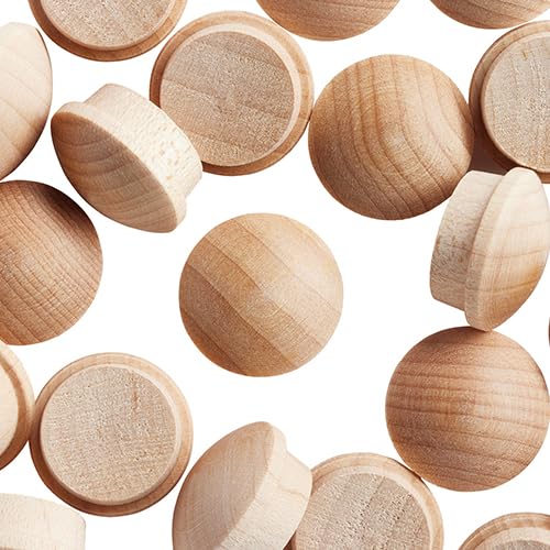 WidgetCo 5/8" Maple Button Top Wood Plugs, Woodworking Plugs, Can Be Sanded, Stained, or Painted (Qty 25) QTY 25