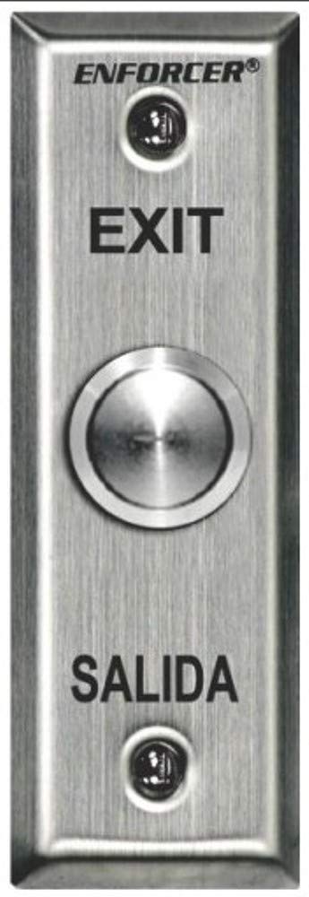 Seco-Larm SD-7104SGEX1Q Enforcer Vandal-Resistant RTE Slimline Wall Plate, Equipped with NO/NC (DPST) Switch, Switch Contact Rating 50A@24VAC, "EXIT" and "SALIDA" Silk-screened On Plate