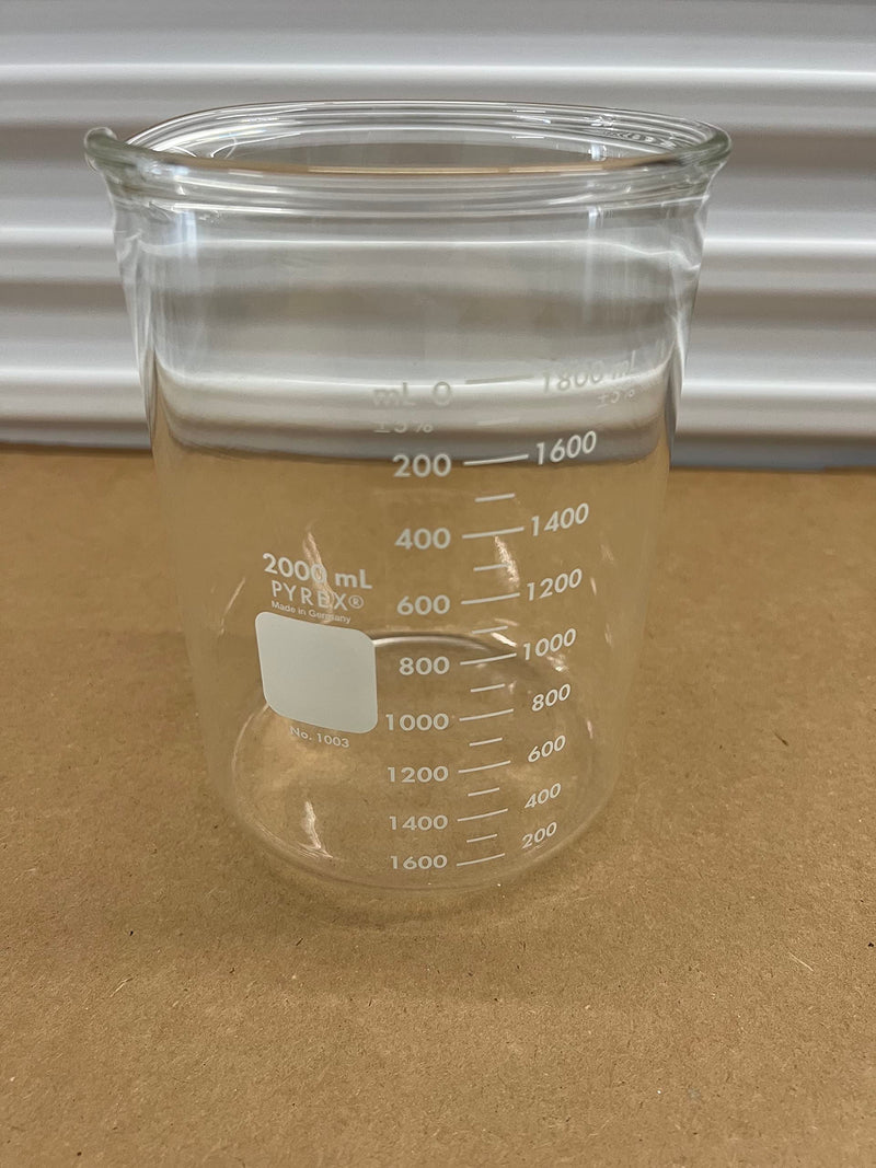 PYREX Heavy Duty Griffin 1003 2L Beaker Double Scale Graduated; Each