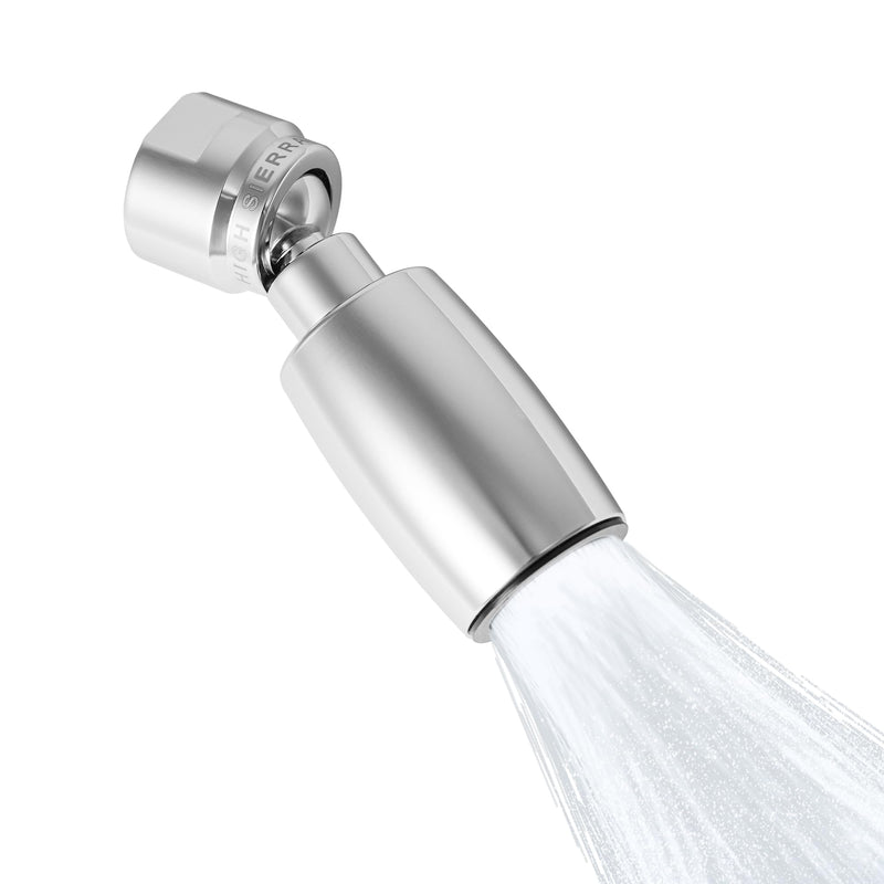 High Sierra® - CLASSIC™ Solid Lead-Free Metal 1.8 GPM Award Winning. Low Flow Shower Head. Patented Nozzle Never Clogs - Polished Chrome Finish