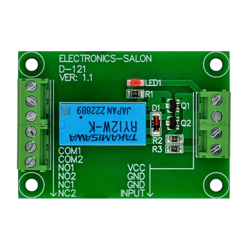 ELECTRONICS-SALON DPDT Signal Relay Module, 12Vdc, RY12W-K Relay. Has Assembled. DC 12V