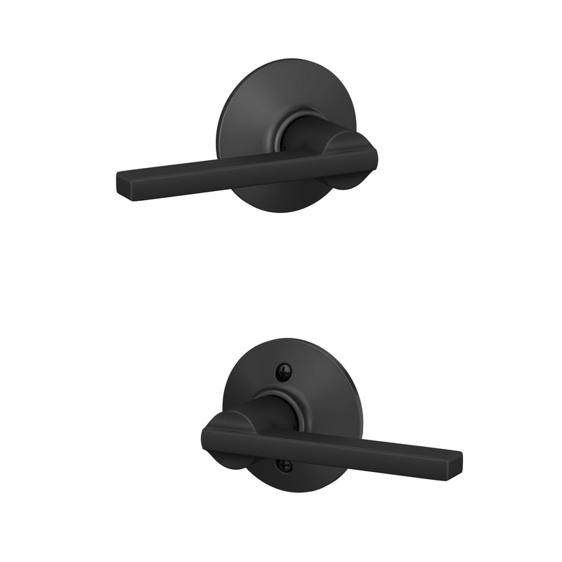 Schlage F10 V LAT 622 Latitude Door Lever, Hall & Closet Passage Lock, Matte Black Standard