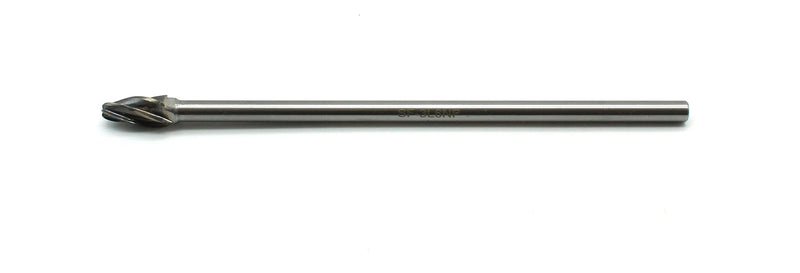 TEMO SF-3L6 NF Aluminum Cut Carbide Rotary Burr File, 3/8 Inch Head Roundtree, 1/4 Inch Diameter 6 Inch Long Shank 6" SF-3L6