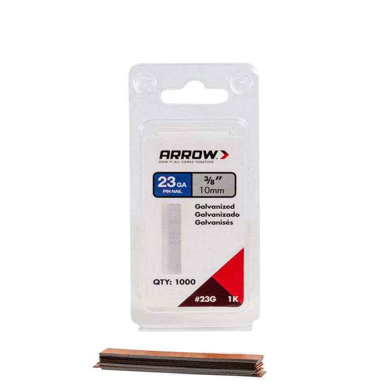 Arrow 23G10-1K Arrow 3/8-Inch Pin Nail, Grey, 1000 Count (Pack of 1)