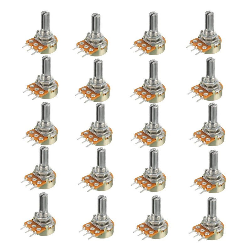 HiLetgo 20pcs WH148 Single-Joint Potentiometer 10K B10K Variable Resistors 15mm Shaft 3Pins 10K Ohm Potentiometer