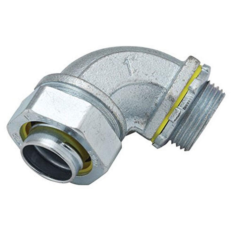 RACO 3428-8 Connector, Liquid Tight, 90 Degree, Flex and Type B Flex, Uninsulated, 2-Inch