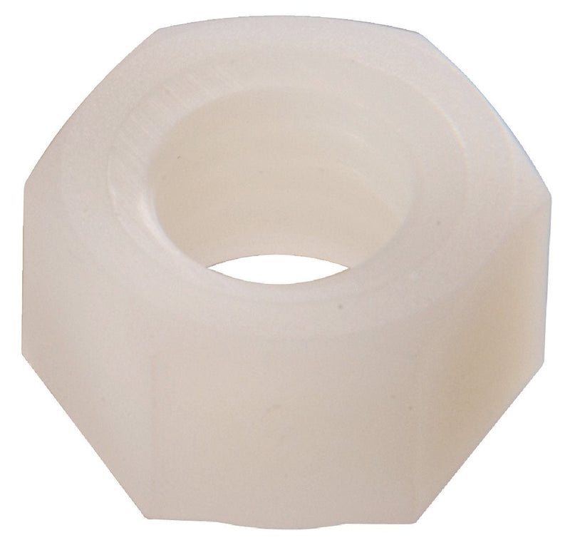 Hillman Hex Nut Nylon Corrosion-Resistant Electrical & Mechanical #4-40 Coarse Thread White – 60 Pack
