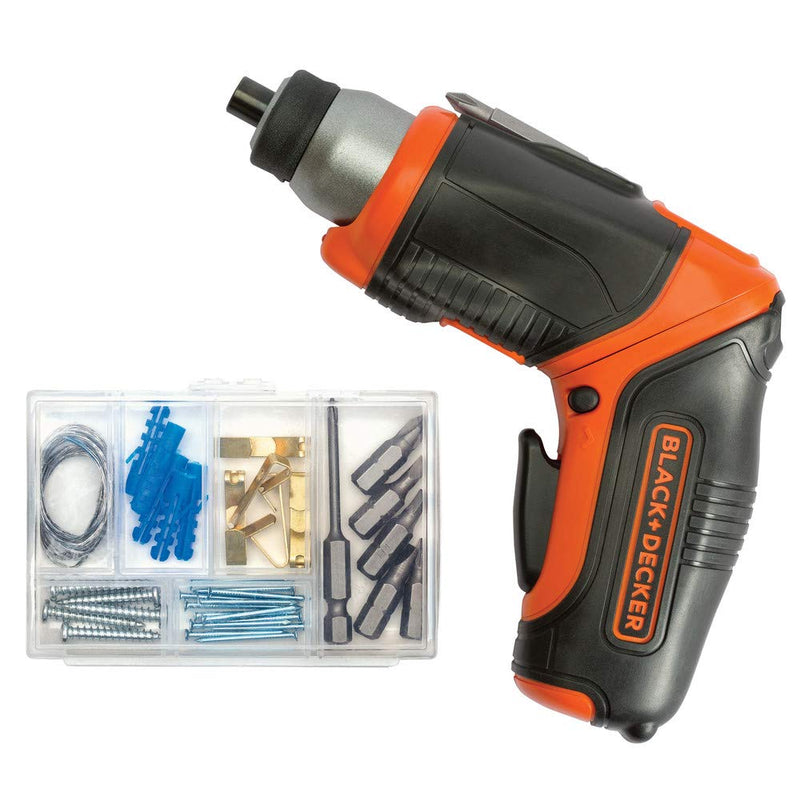 BLACK+DECKER 4V MAX* Cordless Screwdriver with Picture-Hanging Kit (BDCS40BI)
