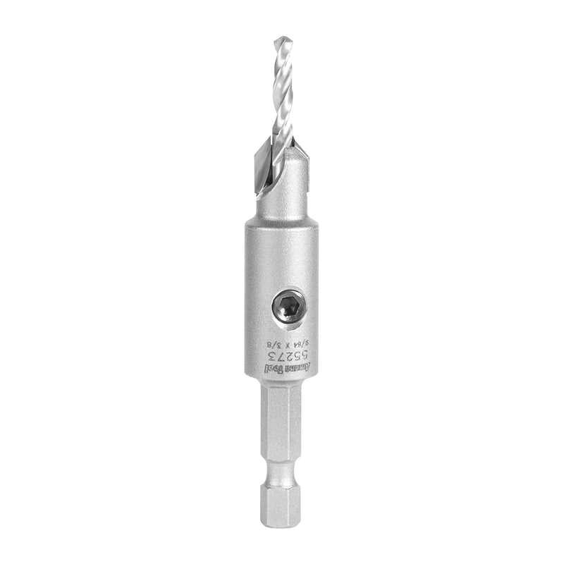 Amana Tool Carbide Tipped 82 Degree Countersink Drill Bit, 55273, 3/8 Dia x 9/64 Drill D x 1/4 Inch Quick Release Hex Shank for Tool 55228